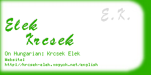 elek krcsek business card